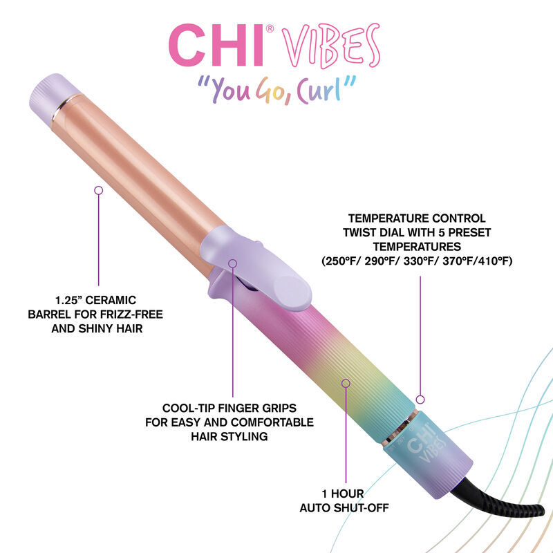 Vibes "You Go Curl" 1.25 Inch Curling Iron, , large image number null
